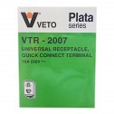 เต้ารับเดียวเสียบขากลมแบน VETO PLATA VTR-2007