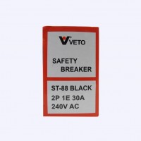 เซฟตี้เบรคเกอร์ VETO ST-88 2P 1E 30A สีดำ 240V